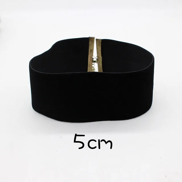 2017 Fashion Black Velvet Choker Necklace 90's plain Ribbon Gothic round Burlesque rope chain Statement Jewelry Retro for Women