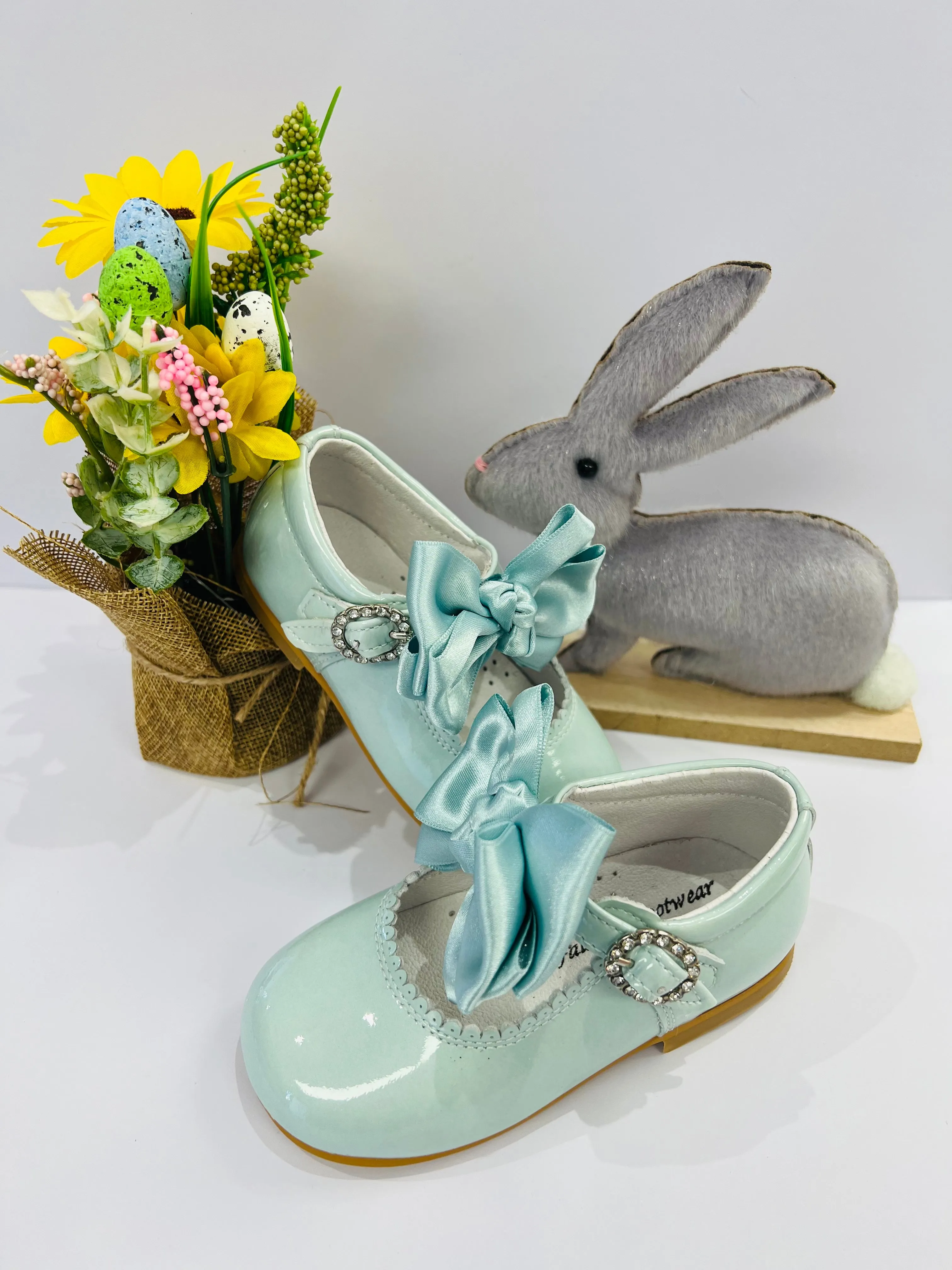 6270-1 Mint Green Shoe with Diamante Buckle