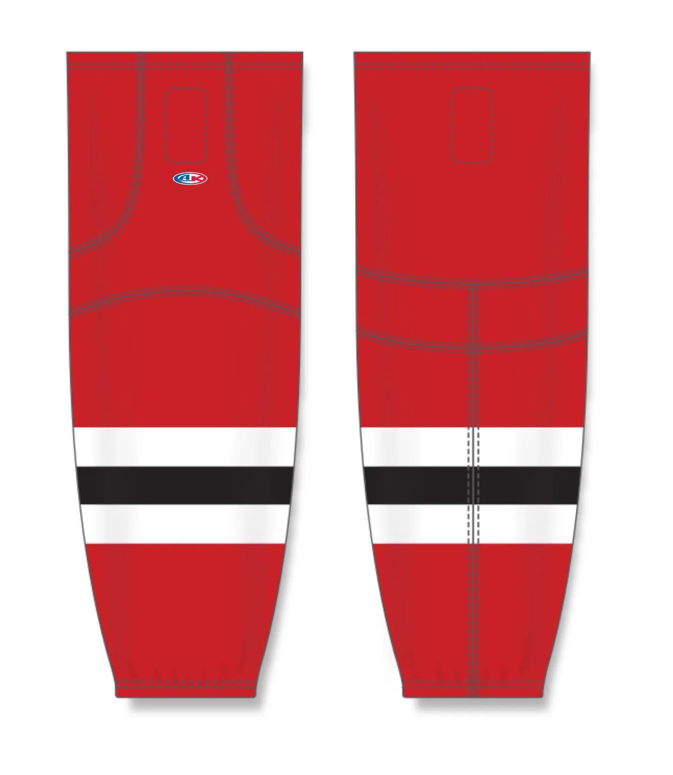 Athletic Knit (AK) HS2100-866 2017 New Jersey Devils Red Mesh Ice Hockey Socks