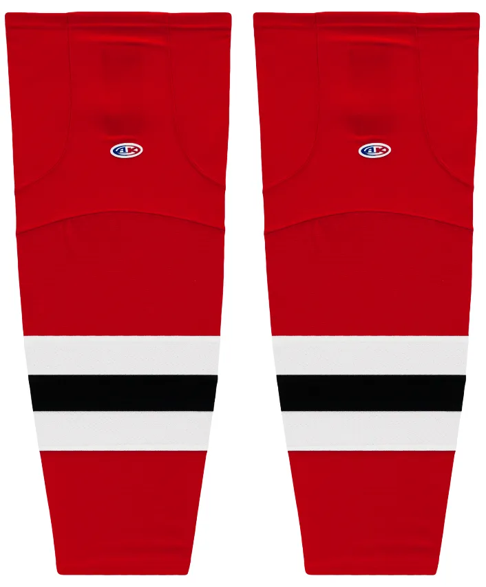 Athletic Knit (AK) HS2100-866 2017 New Jersey Devils Red Mesh Ice Hockey Socks