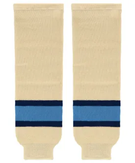 Athletic Knit (AK) HS630-545 Sand/Navy/Sky Blue Knit Ice Hockey Socks