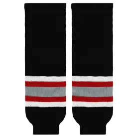 Athletic Knit (AK) HS630-610 Buffalo Sabres Black Knit Ice Hockey Socks