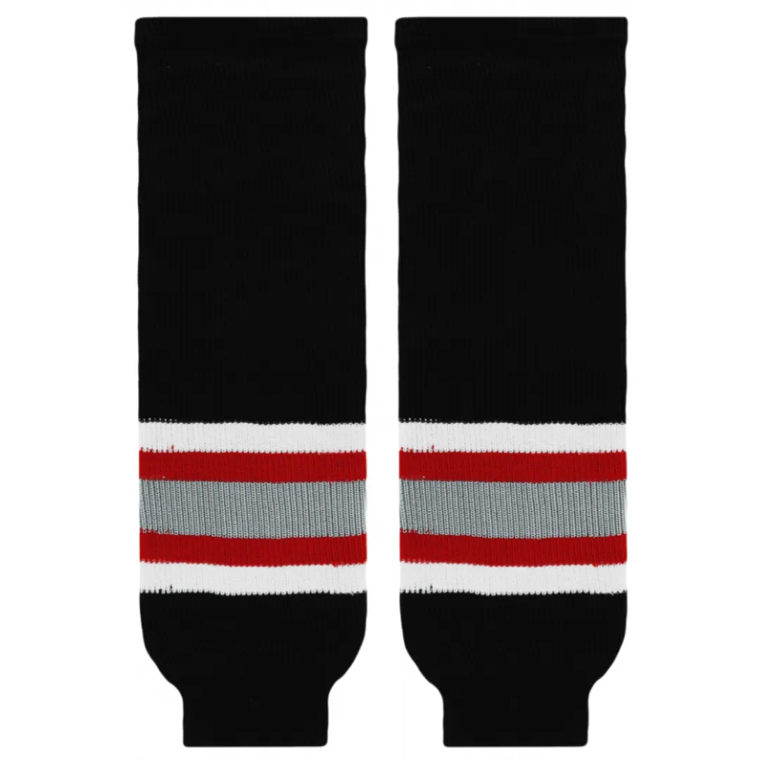 Athletic Knit (AK) HS630-610 Buffalo Sabres Black Knit Ice Hockey Socks