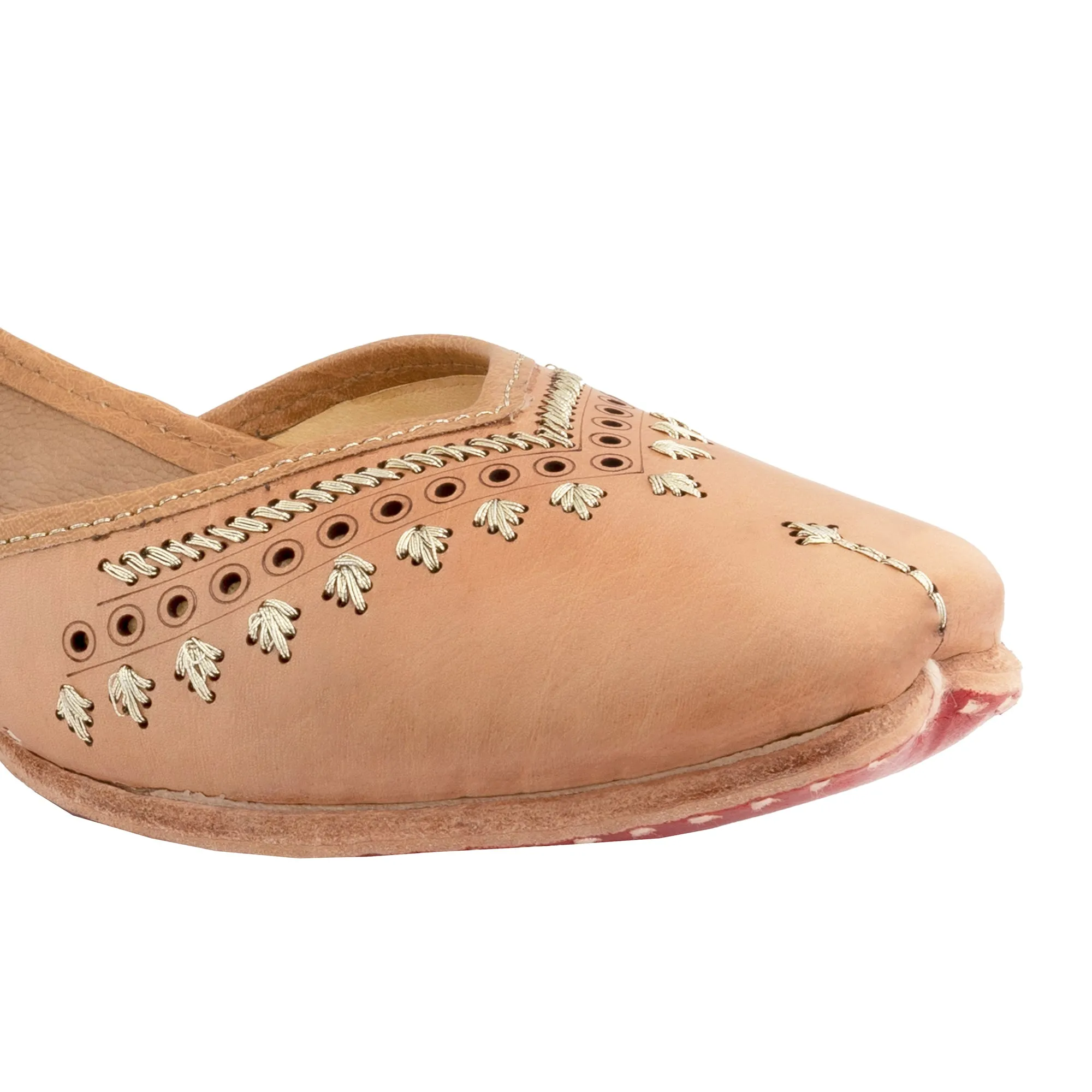 Beige Hera Women's Kolhapuri Leather Jutti