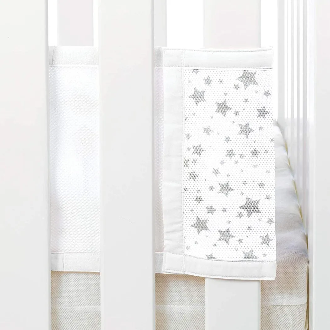 Breathable Baby Mesh Liner - 4 Sided (Twinkle Stars Grey)