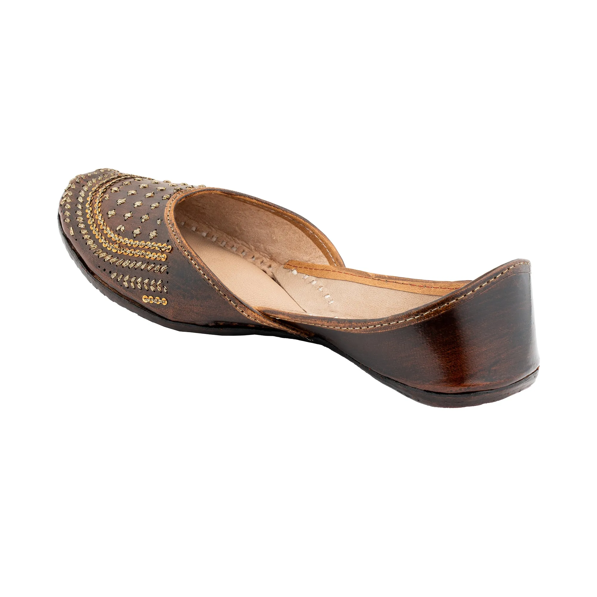 Brown Sienna Women's Kolhapuri Leather Jutti