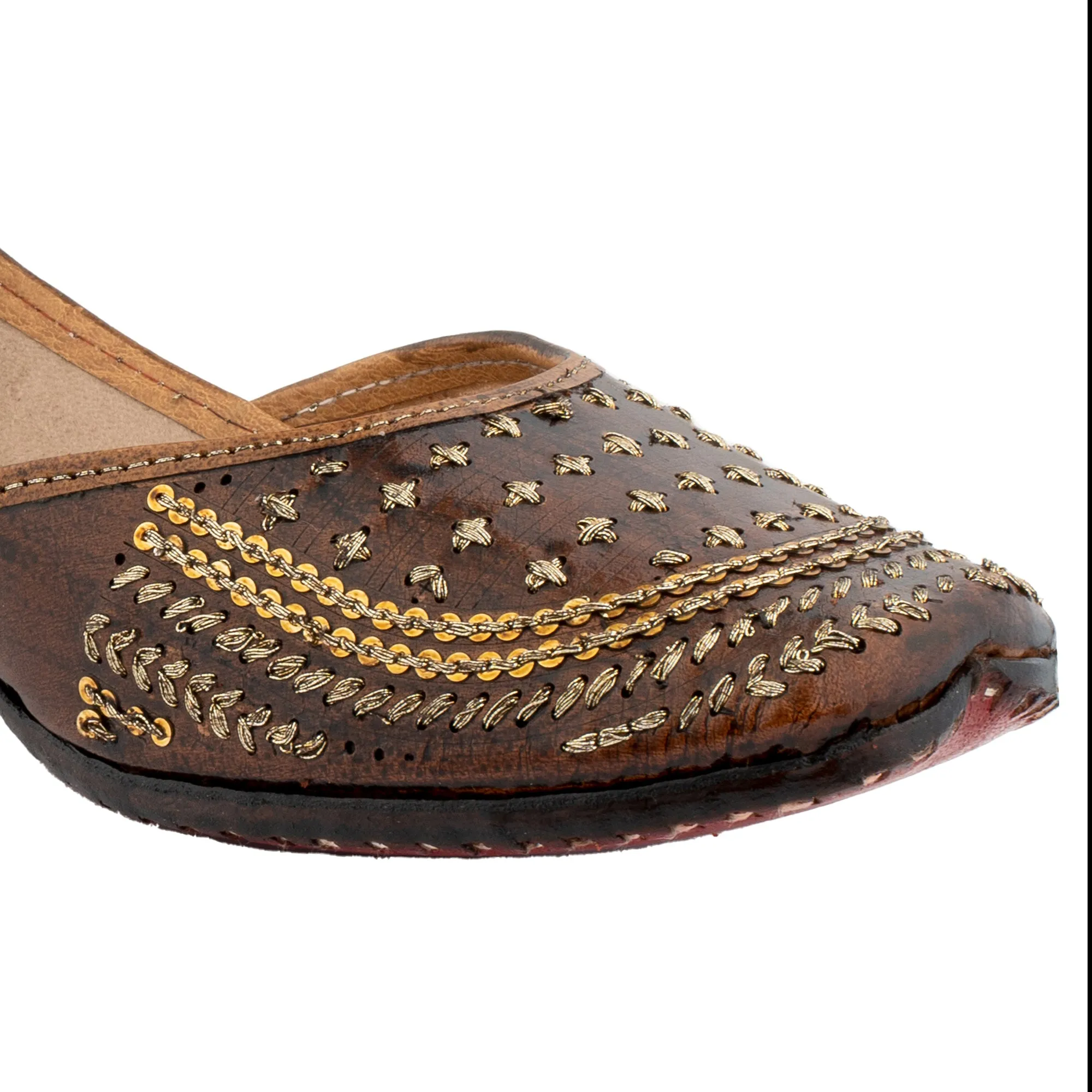 Brown Sienna Women's Kolhapuri Leather Jutti