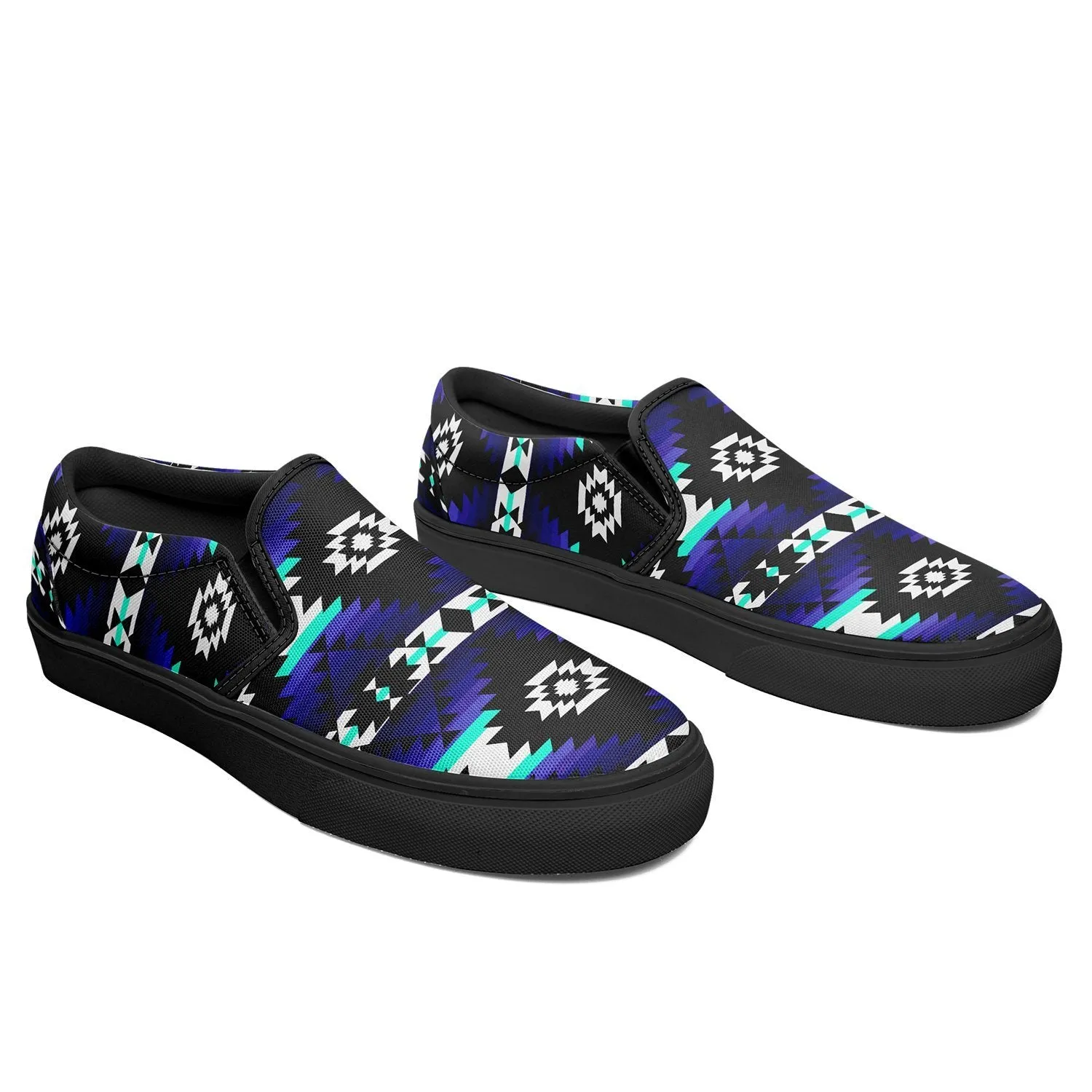 Cree Confederacy Midnight Otoyimm Kid's Canvas Slip On Shoes