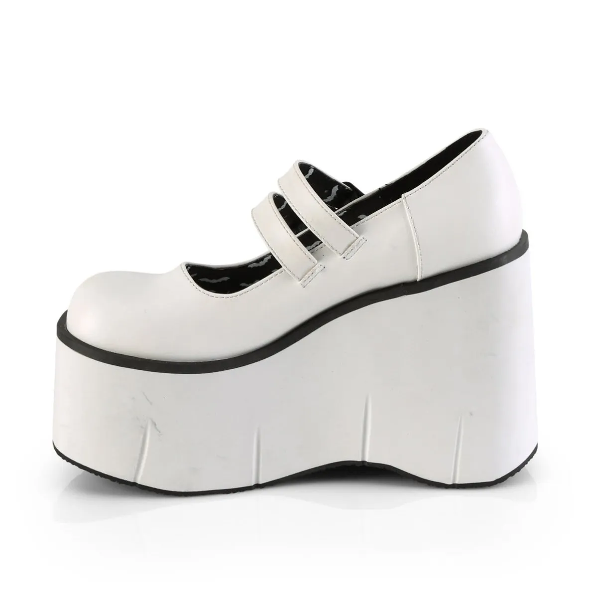 Demonia KERA-08 | White Vegan Leather Mary Janes