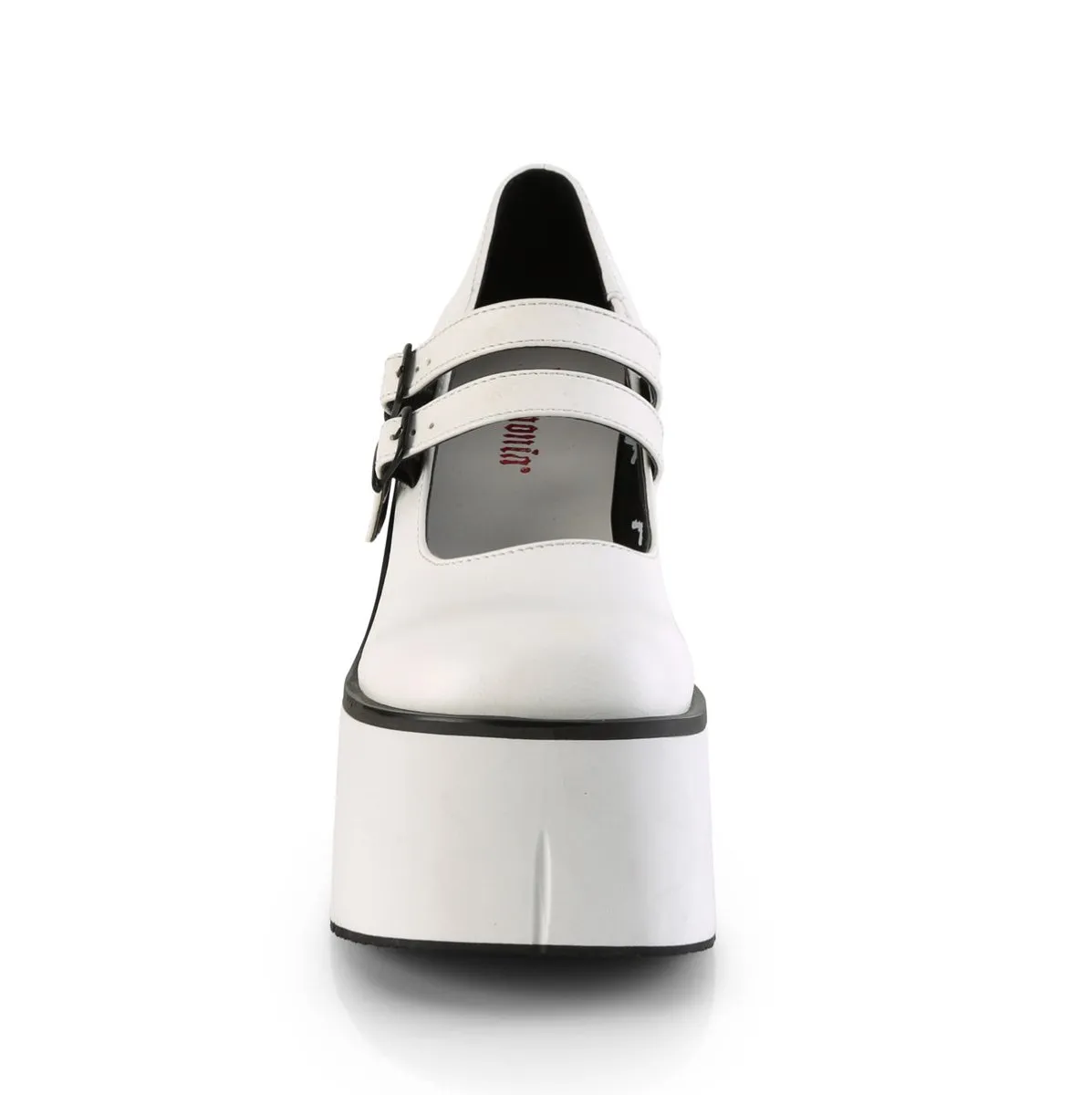 Demonia KERA-08 | White Vegan Leather Mary Janes