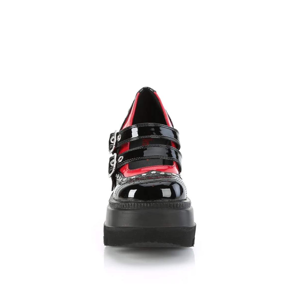 Demonia SHAKER-27 | Black & Red Patent Leather Mary Janes