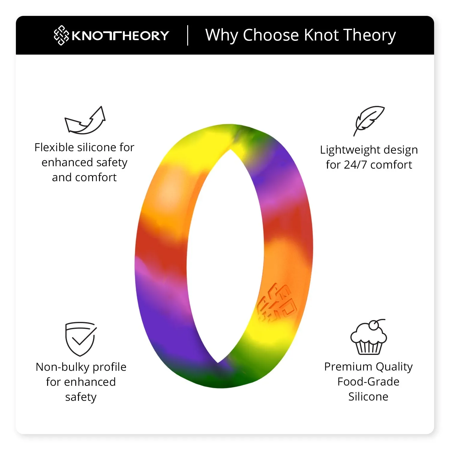 Double Rainbow Breathable Silicone Ring