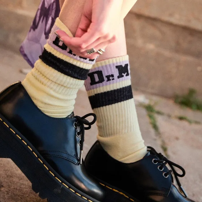 Dr Martens Socks Athletic Logo Lemon Purple