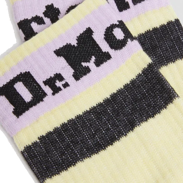 Dr Martens Socks Athletic Logo Lemon Purple