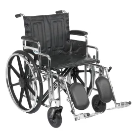 Drive Medical std20dda-elr Sentra Extra Heavy Duty Wheelchair, Detachable Desk Arms, Elevating Leg Rests, 20" Seat