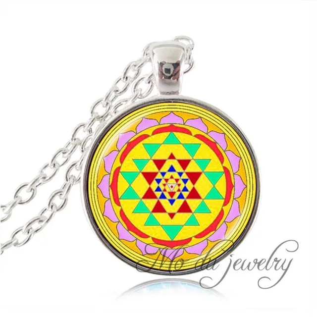 Drop shipping Fashion Buddhist Sri Yantra Pendant Necklace Sacred Geometry Sri Yantra Jewelry, Jewelry wholesale