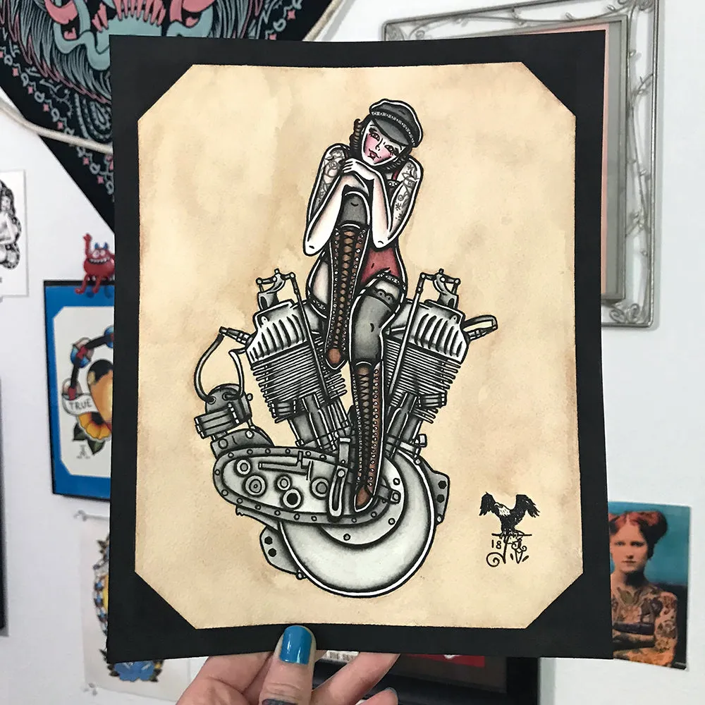 F-Head Engine Pinup Print