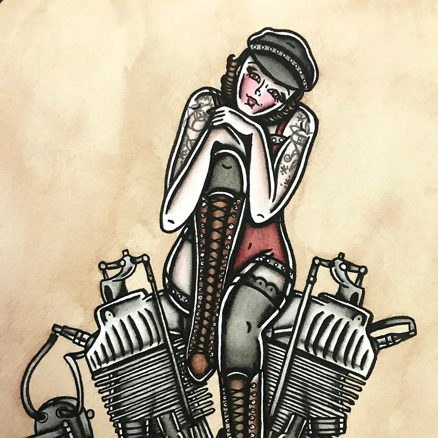 F-Head Engine Pinup Print