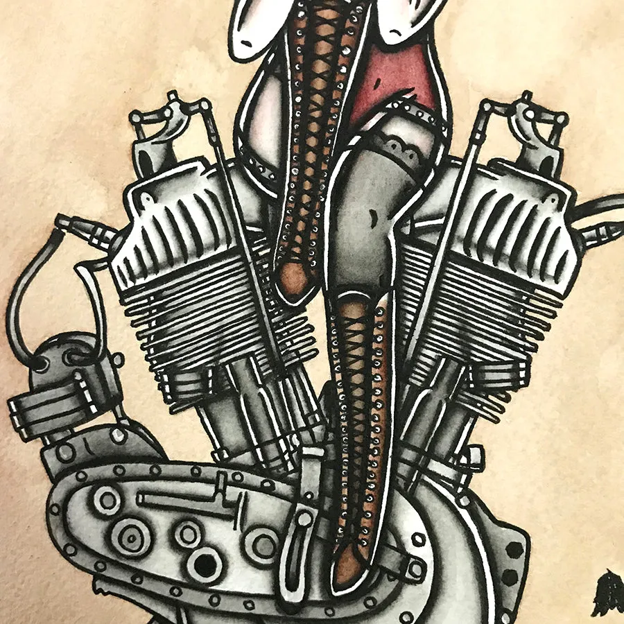 F-Head Engine Pinup Print