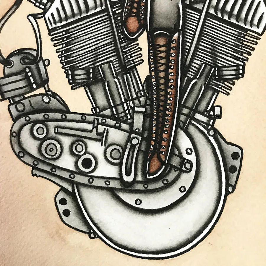 F-Head Engine Pinup Print