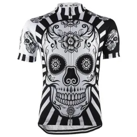 Flower Skull Print Cycling Jersey