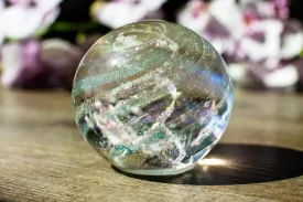 Giant Dichroic Orb with Cremation Ash