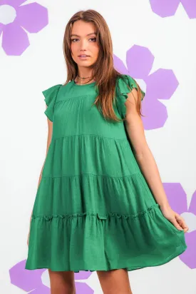 Graceful Green Mini Dress