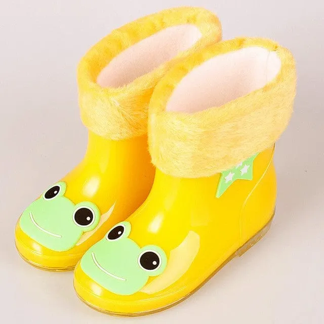 New Coming Rain Boots Warm Rain Boots For Boys And Girls Cartoon Children Fashion Rubber Baby Shoes Toddler For Kids Shoes