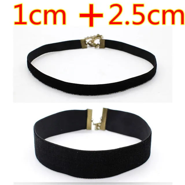 New Fashion Lady Simply Tattoo Collor Black Sexy Choker Necklace For Women Gothic Handmade Retro Statement Jewelry Ras De Cou