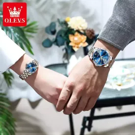 Olevs Diamond His & Hers 3D Watch Set