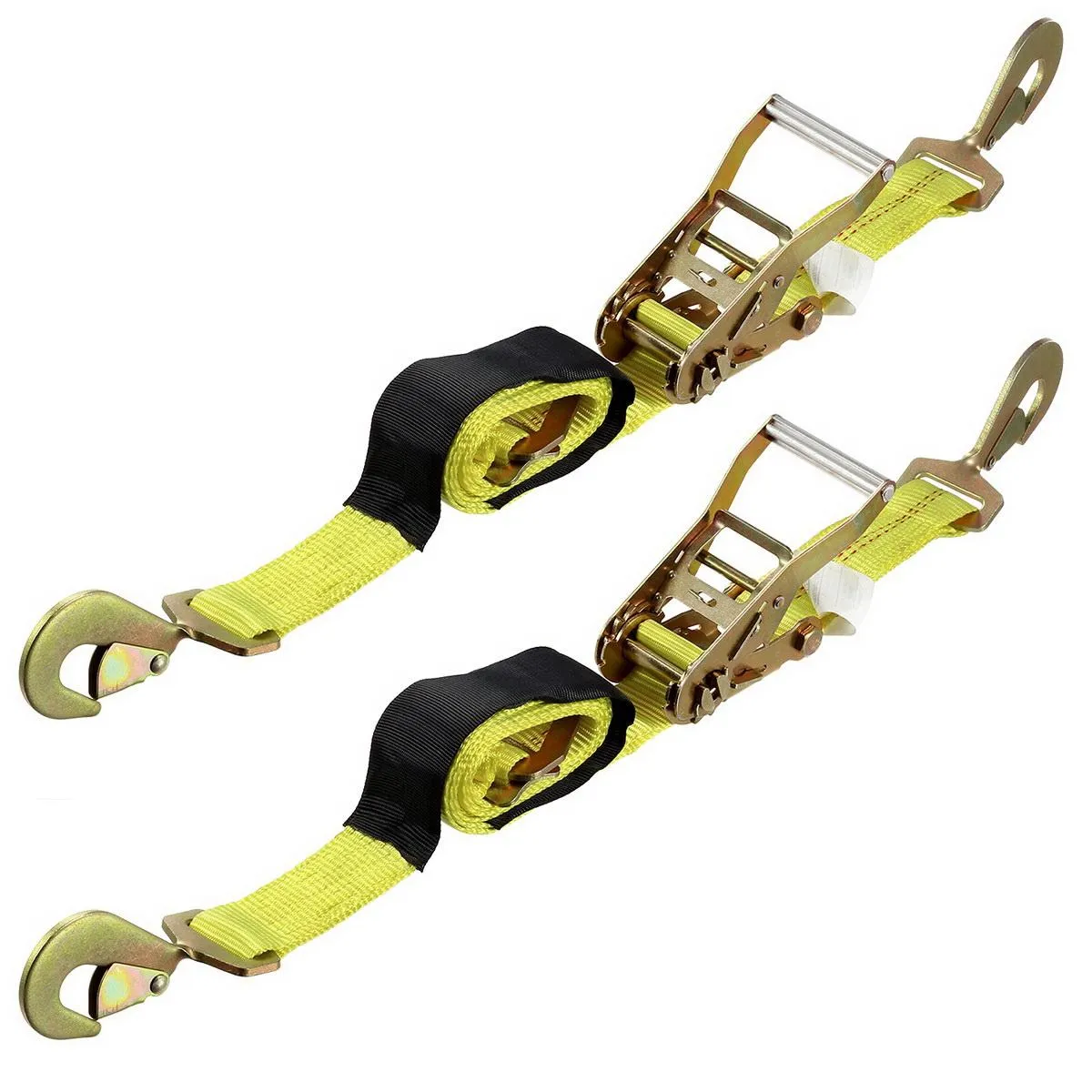 Partsam 9.5FT Axle Tie Down Strap Ratchet w/Snap Hook - 2 Pcs/Set 10000 lbs Break Strength - 3300 lbs Safe Working Load, Use to Haul Any Car Truck ATV UTV SUV etc