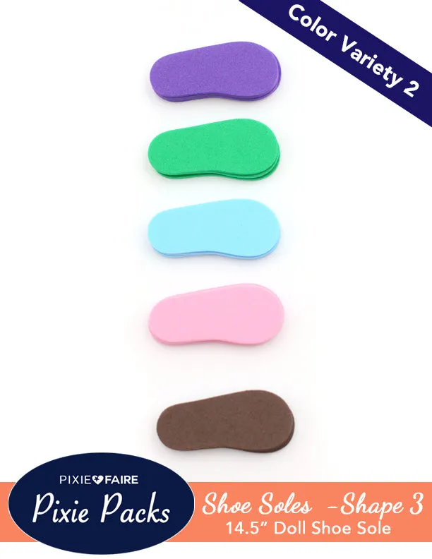 Pixie Packs SHAPE 3 Pre-Cut Shoe Sole Foam and Chipboard Color Variety 2