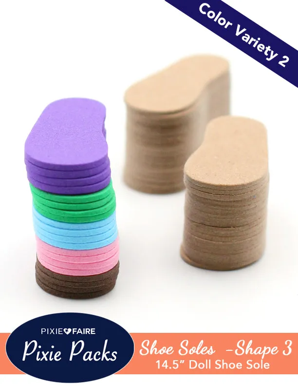 Pixie Packs SHAPE 3 Pre-Cut Shoe Sole Foam and Chipboard Color Variety 2