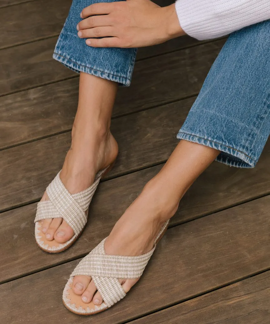 Raffia Crossover Sandal