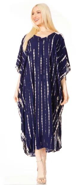 Sakkas Maitte Women's V-Neck Printed Kaftan Cover-Up Dress for the Beach