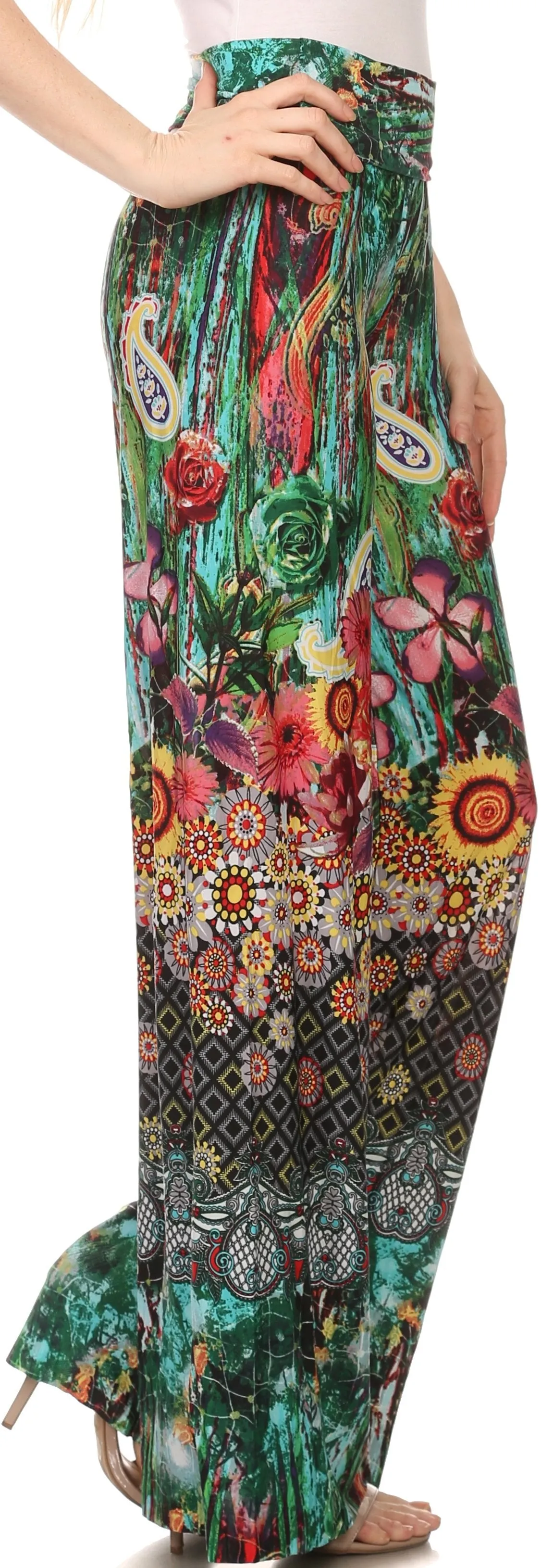 Sakkas Mikaela Spring / Summer Print Wide Leg Spandex Palazzo Pant