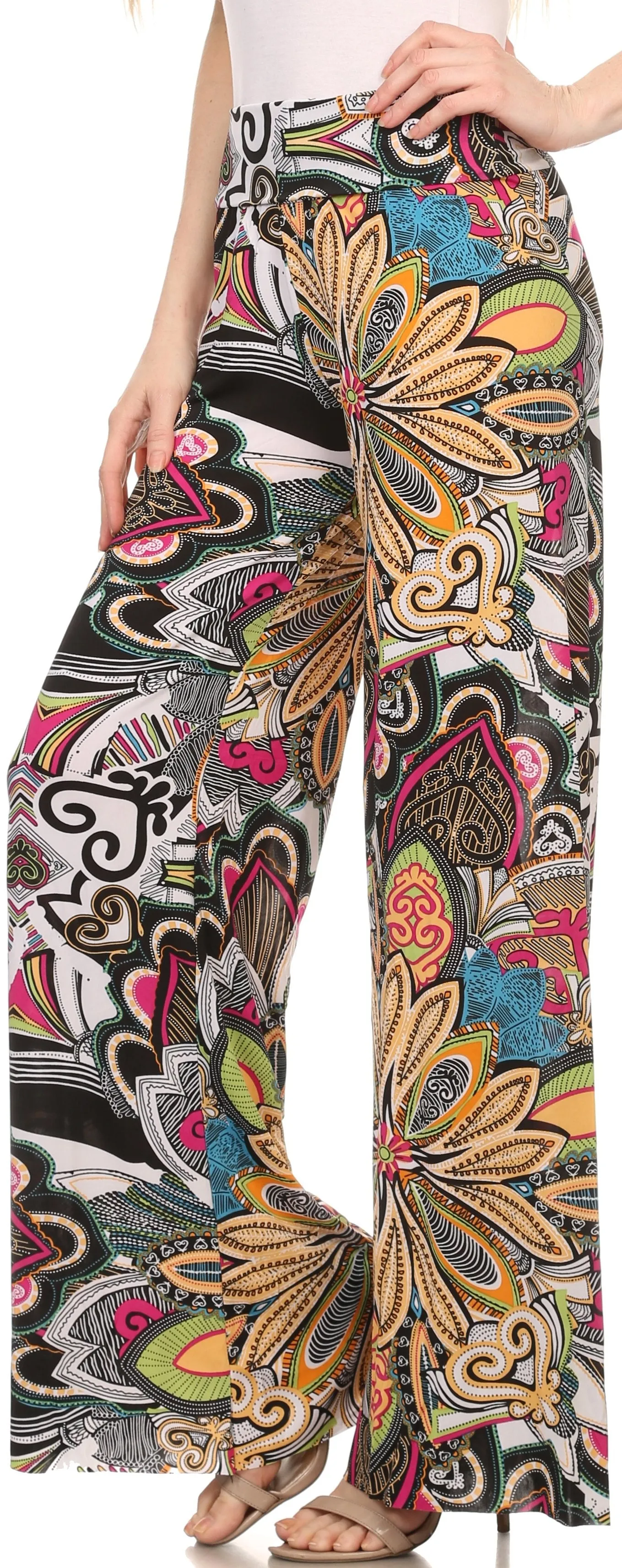 Sakkas Mikaela Spring / Summer Print Wide Leg Spandex Palazzo Pant