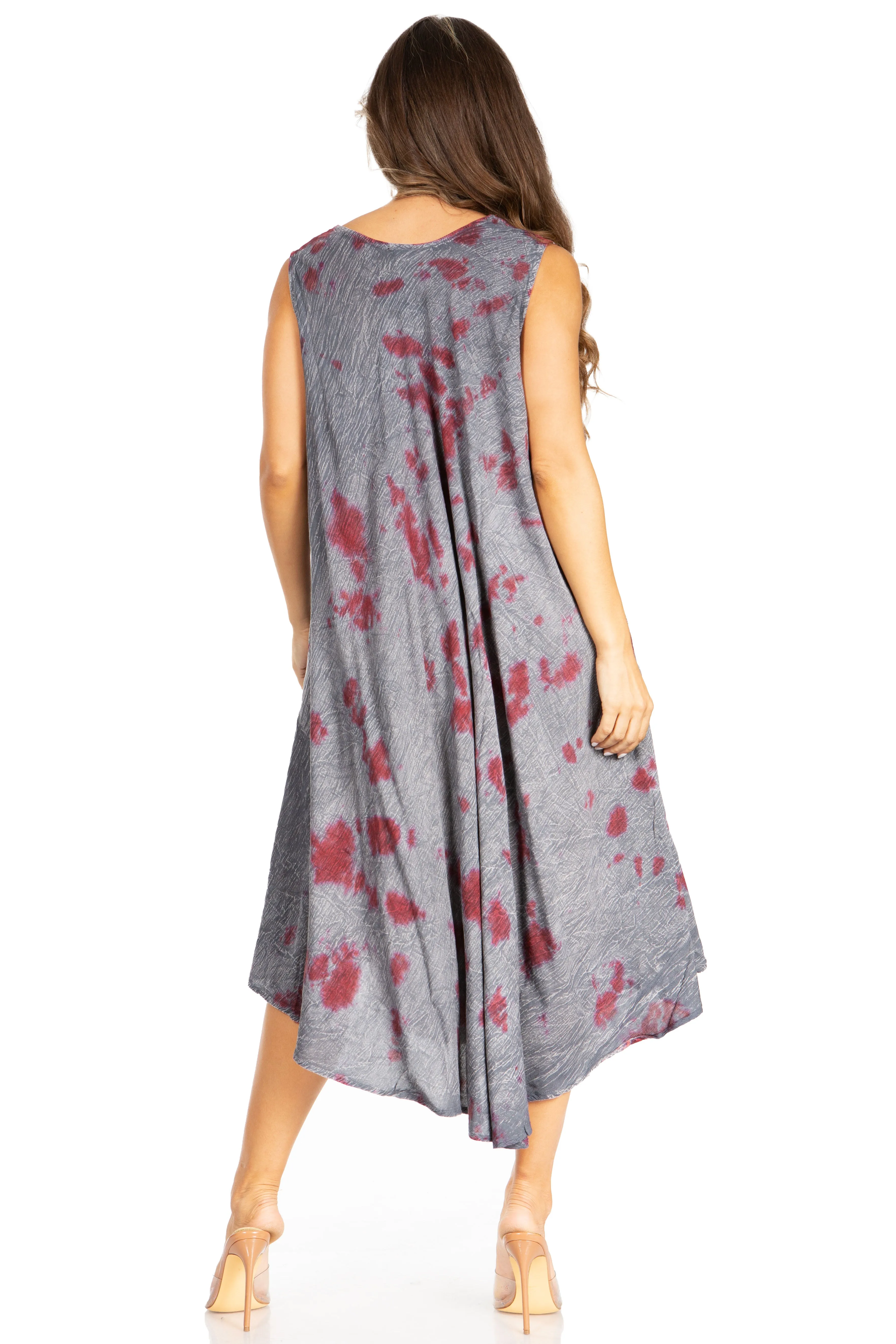 Sakkas Starlight Fourth Women's Tie Dye Caftan Tank Dress/Cover Up  Beach Kaftan