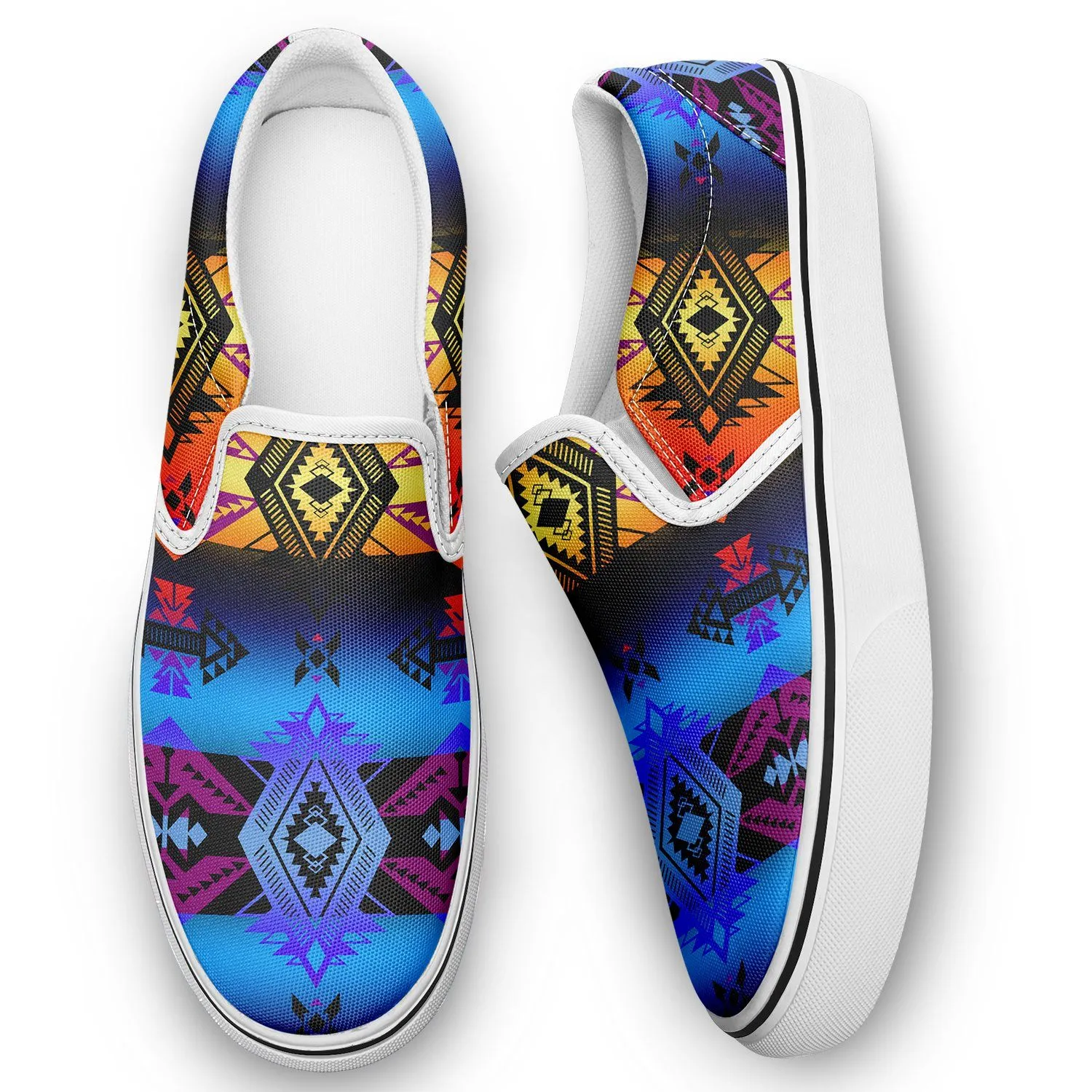 Sovereign Nation Sunset Otoyimm Kid's Canvas Slip On Shoes