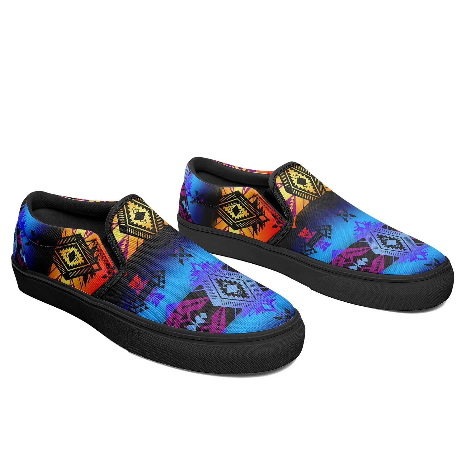 Sovereign Nation Sunset Otoyimm Kid's Canvas Slip On Shoes