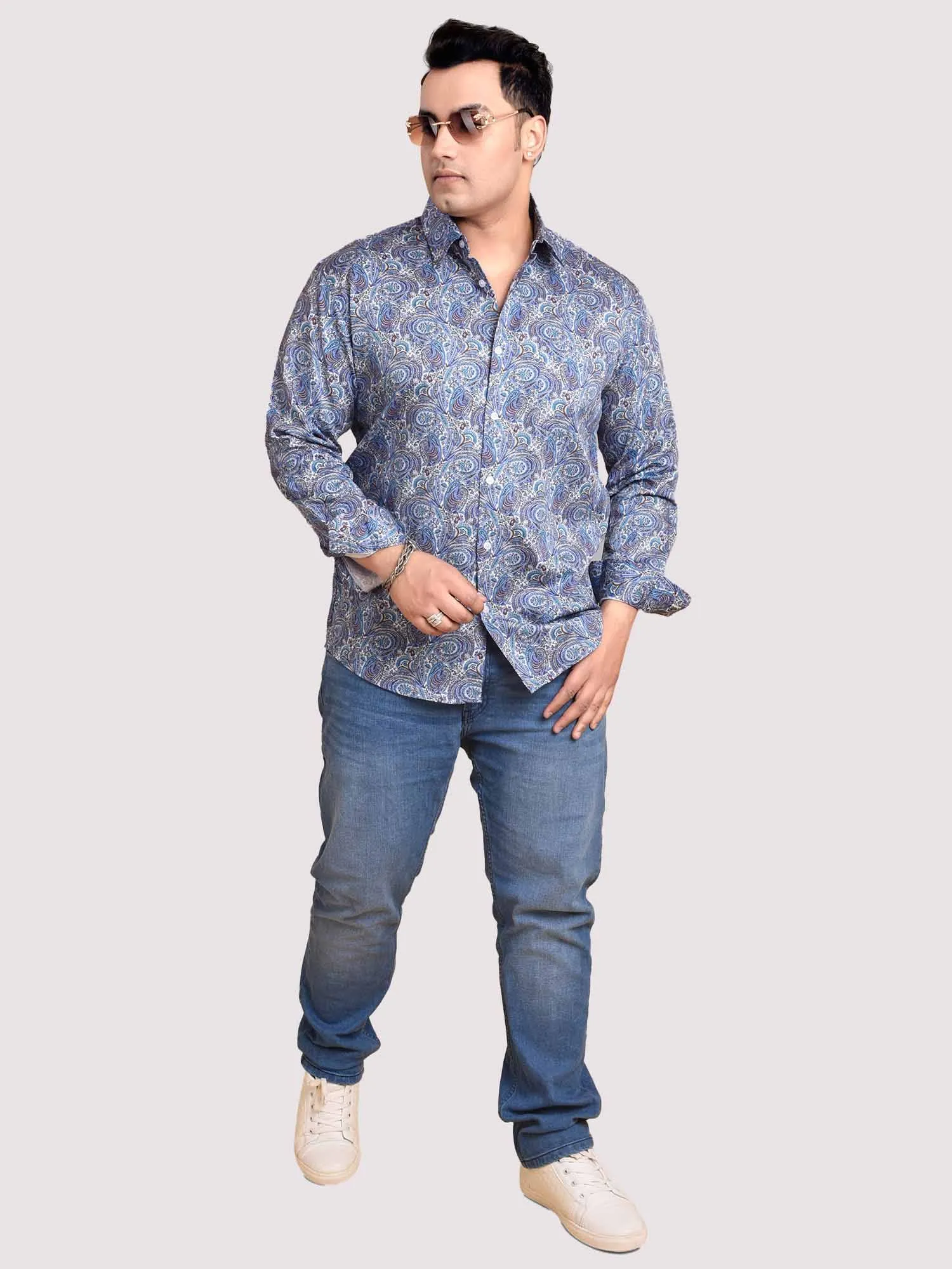 Tini Paisley Digital Printed Shirt Men's Plus Size