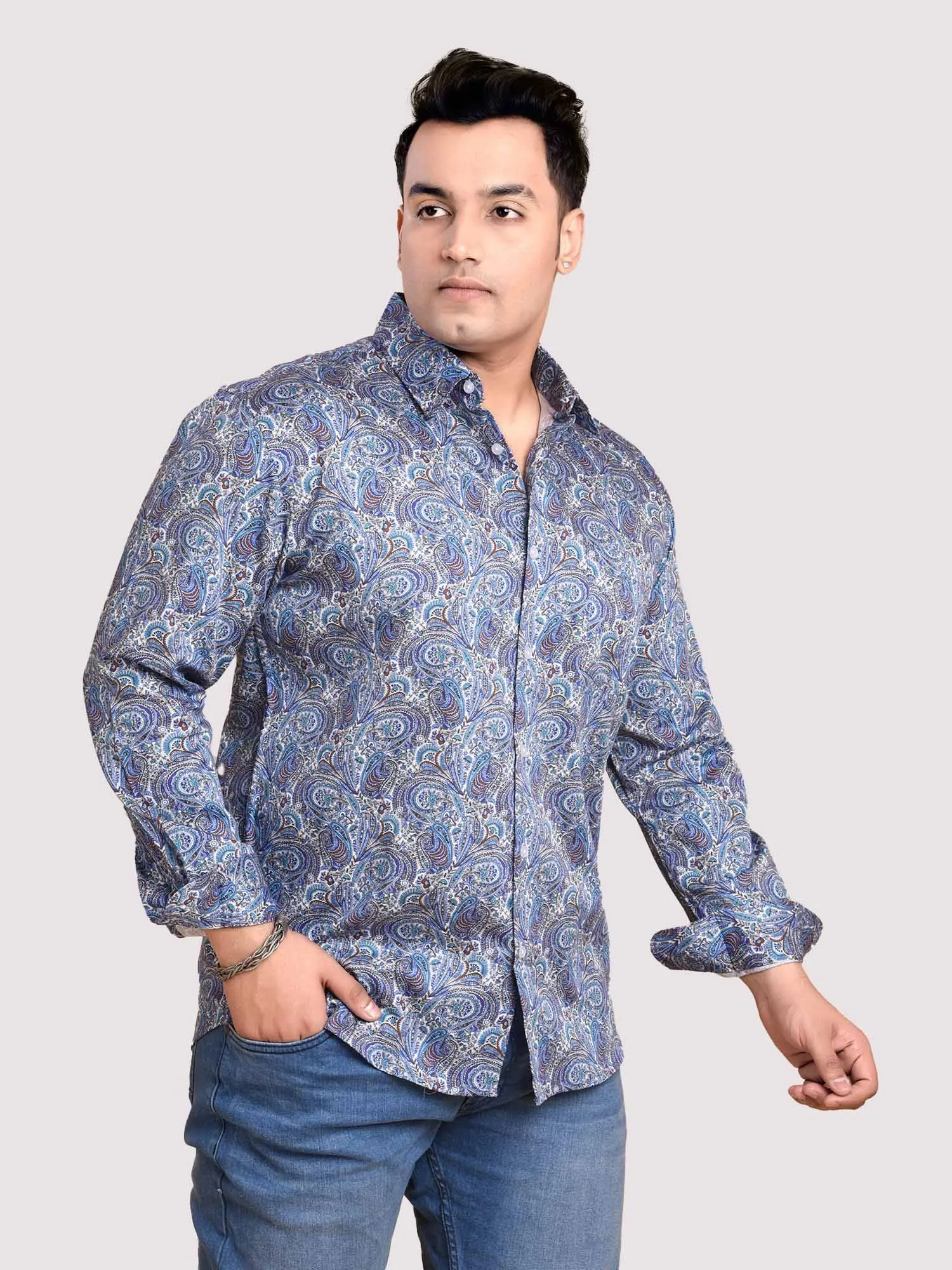 Tini Paisley Digital Printed Shirt Men's Plus Size