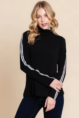 Women's Long sleeve solid mock neck casual top